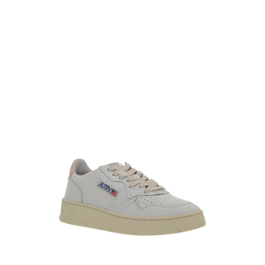 Autry White Calf Leather Bos Taurus Low Top Sneakers