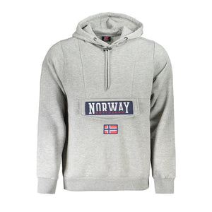 Norway 1963 Grigio Cotton Male Sweatshirt with Hood