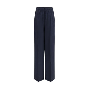 Prada Blue Silk Casual Pants