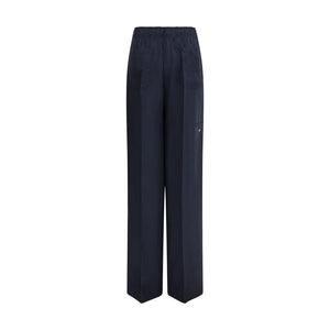 Prada Blue Silk Casual Pants