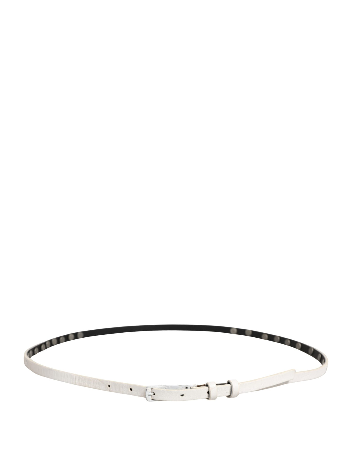 Costume National White Leather Studded Cintura Belt