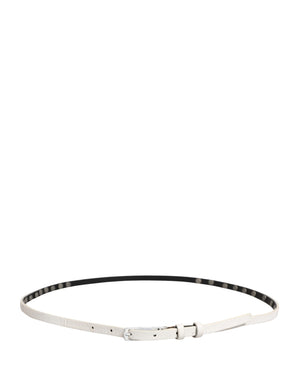 Costume National White Leather Studded Cintura Belt