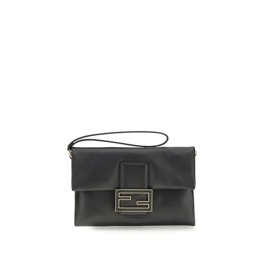 Fendi Black Lamb Ovis Aries Aries Clutch Bag