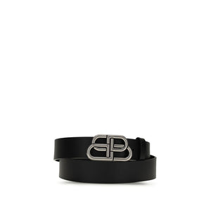 Balenciaga Black Calf Leather Bos Taurus Belt