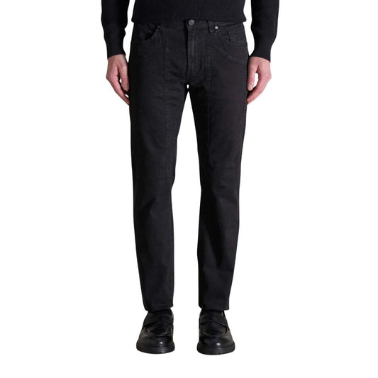 Jeckerson Black Cotton Skinny Pants