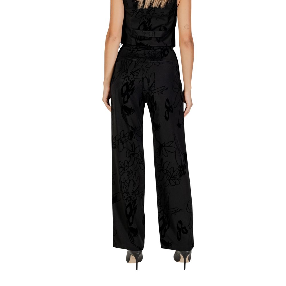 Desigual Black Polyester Flared Pants