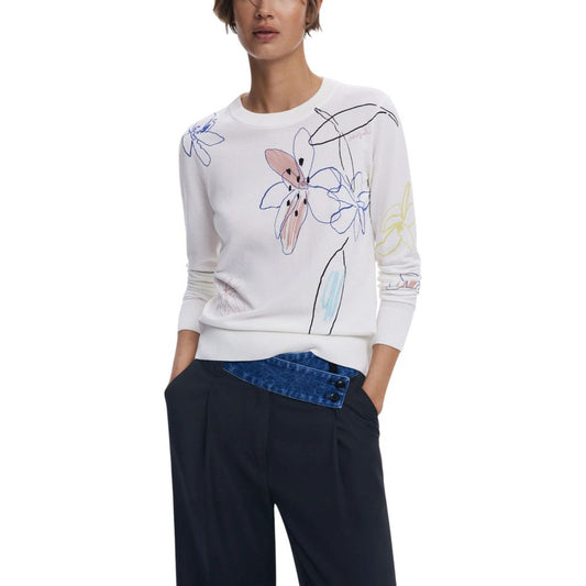 Desigual Cream Viscose Sweatshirt