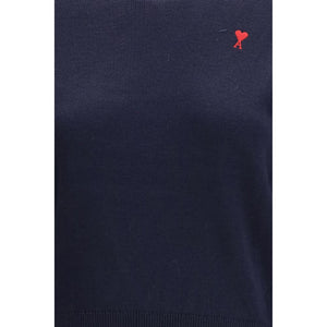 Ami Paris Blue Merino Wool Sweatshirt