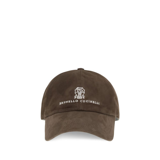 Brunello Cucinelli Brown Calf Leather Bos Taurus Cap (Baseball Hat)