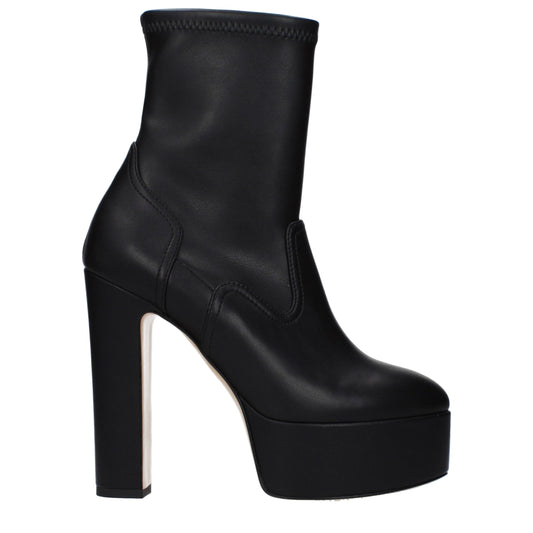 Casadei Black Leather Ankle Boots