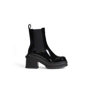 Armani Exchange Black Polyester Ankle Boots