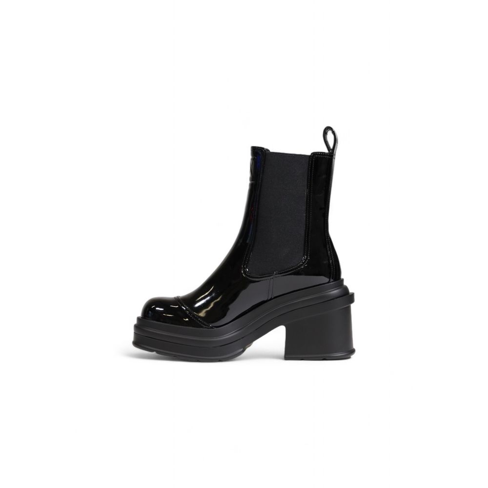 Armani Exchange Black Polyester Ankle Boots