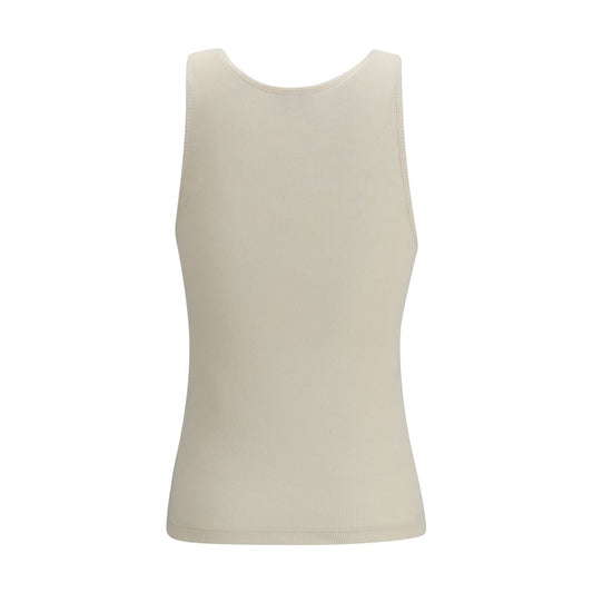 Saint Laurent Beige Cotton Tank Tops