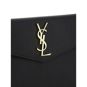Saint Laurent Black Calf Leather Bos Taurus Clutch Bag