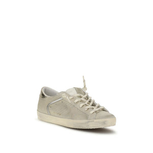 Golden Goose Beige Calf Leather Bos Taurus Low Top Sneakers