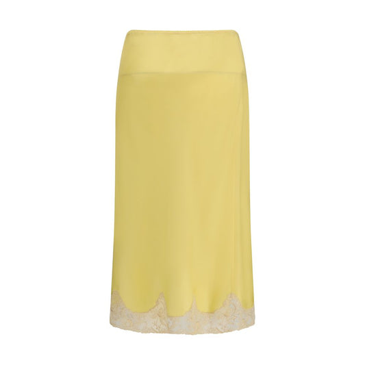 Saint Laurent Bicolor Silk Midi Skirt