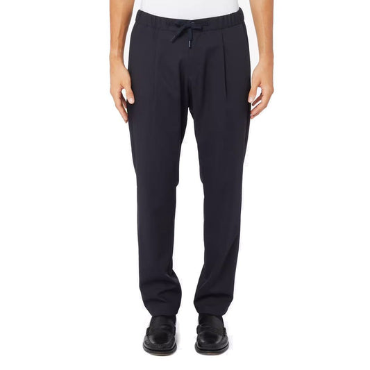Herno Blue Virgin Wool Casual Pants