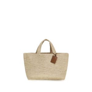 Manebi Beige Raffia Handbag