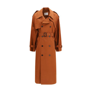 Saint Laurent Brown Cotton Trench Coat