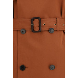 Saint Laurent Brown Cotton Trench Coat