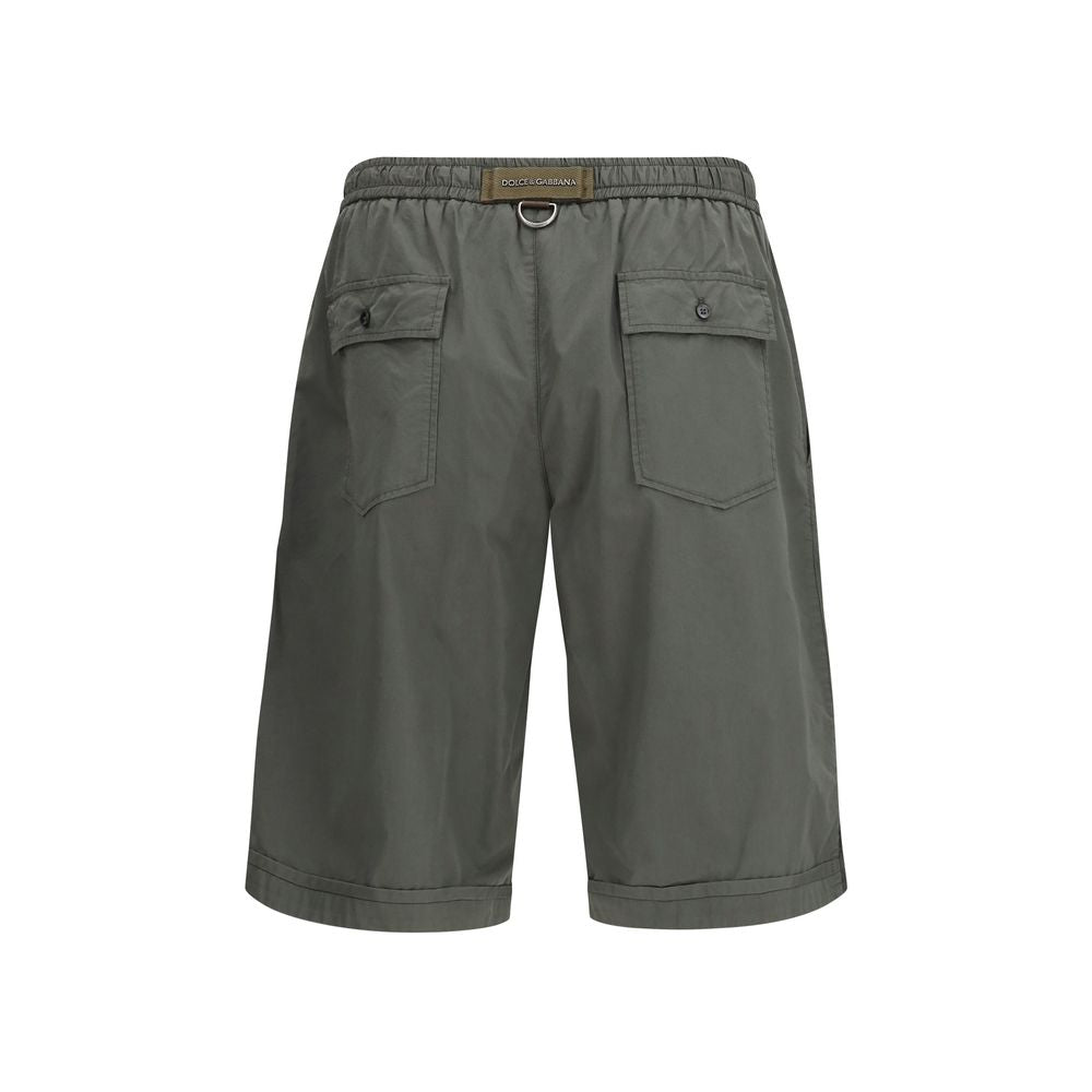 Dolce & Gabbana Gray Cotton Cargo Shorts