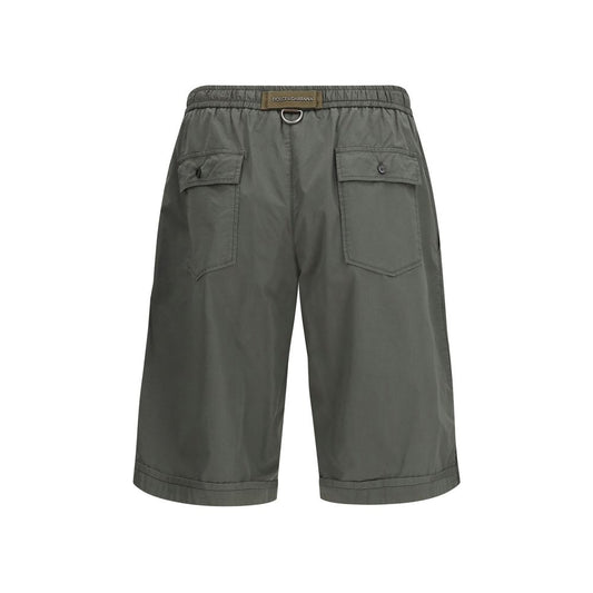 Dolce & Gabbana Gray Cotton Cargo Shorts