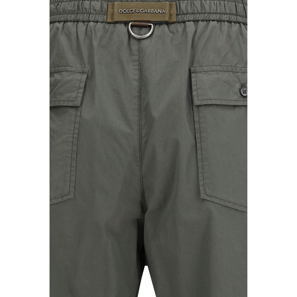 Dolce & Gabbana Gray Cotton Cargo Shorts