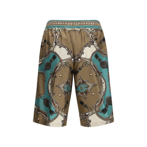 Dolce & Gabbana Multicolor Silk Bermuda Shorts