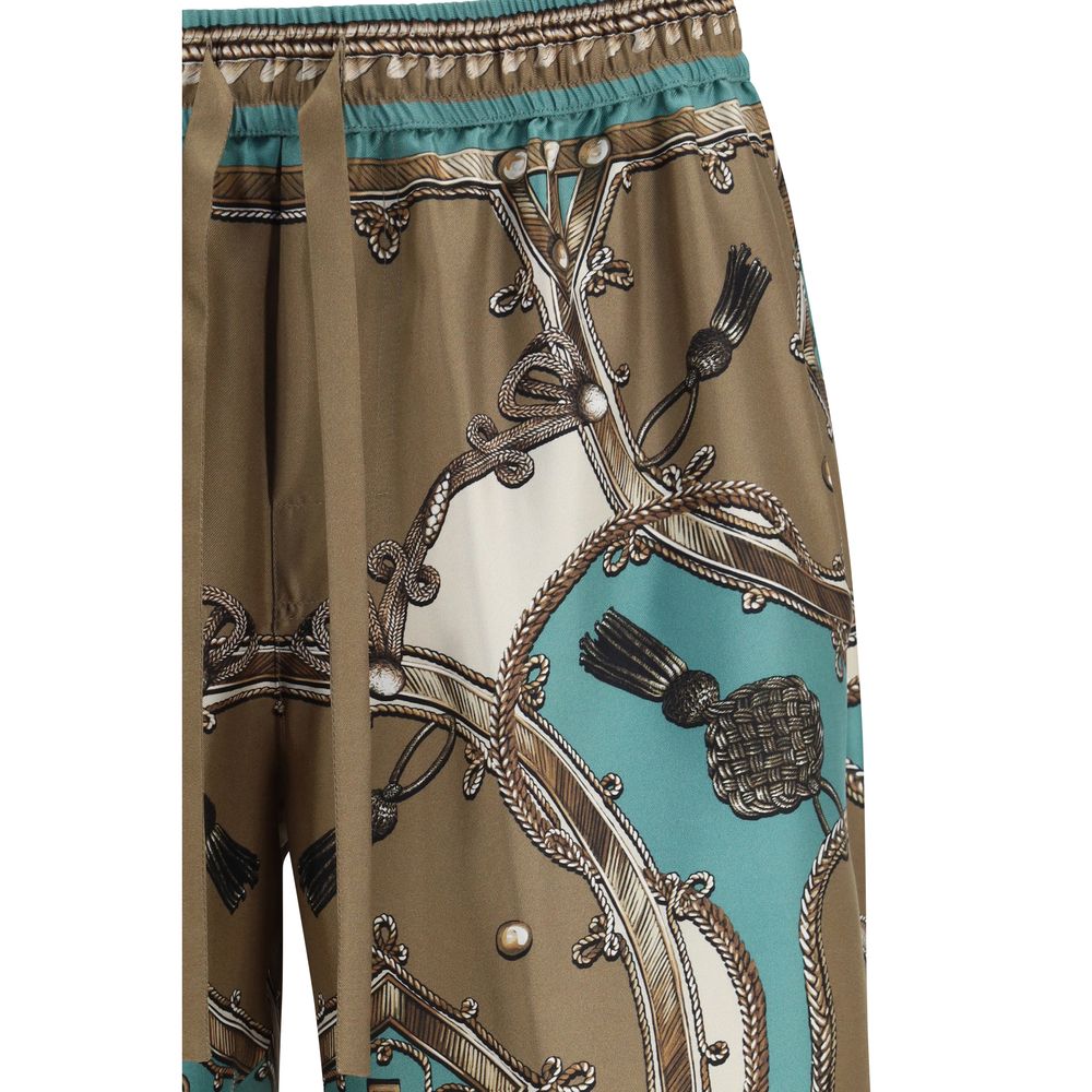 Dolce & Gabbana Multicolor Silk Bermuda Shorts