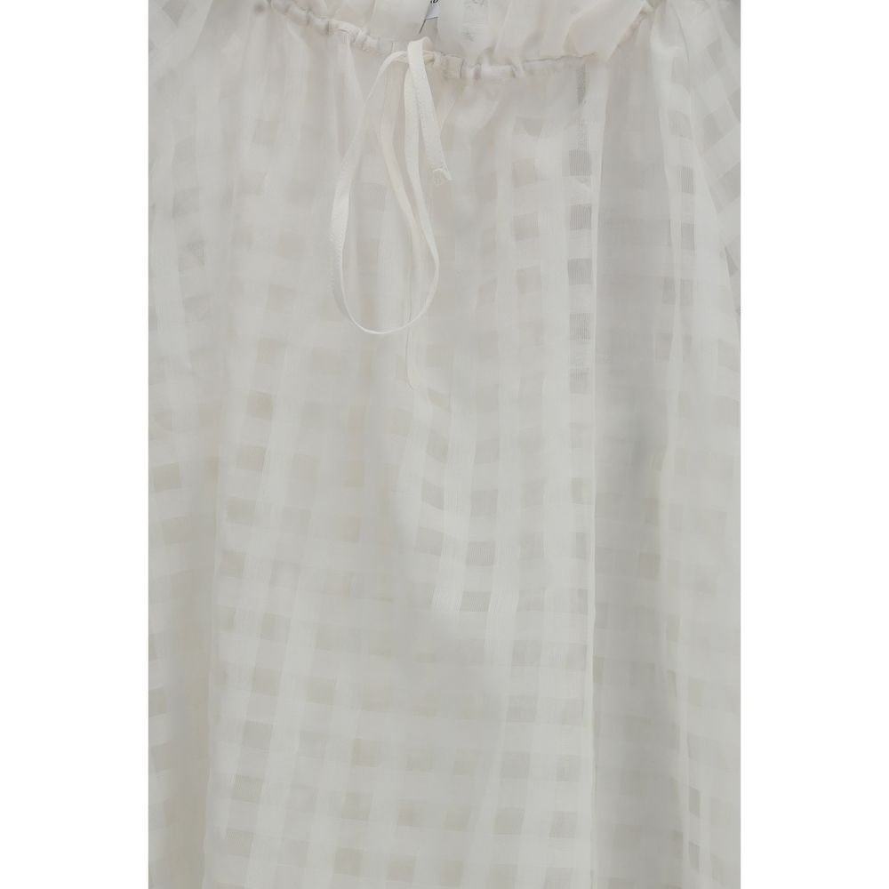 Sara Roka White Cotton Pattern Shirt