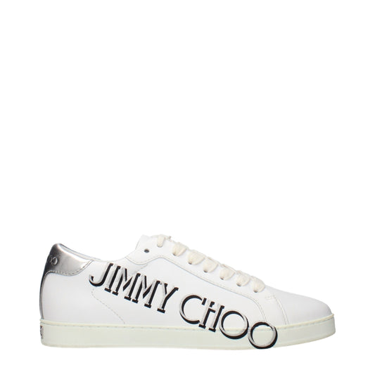 Jimmy Choo White Leather Low Top Sneakers