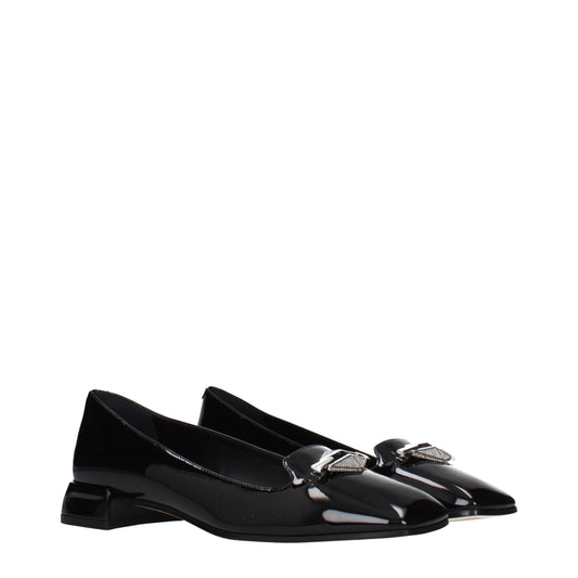 Jimmy Choo Black Leather Slip-On Loafers