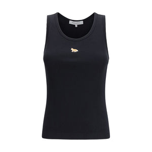 Maison Kitsuné Black Cotton Tank Tops