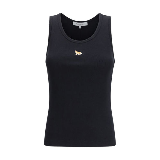 Maison Kitsuné Black Cotton Tank Tops