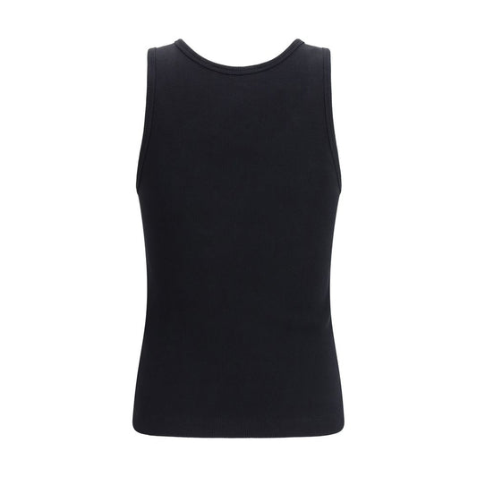 Maison Kitsuné Black Cotton Tank Tops