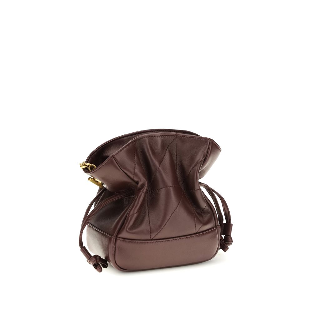 Saint Laurent Bordeaux Lamb Ovis Aries Aries Clutch Bag