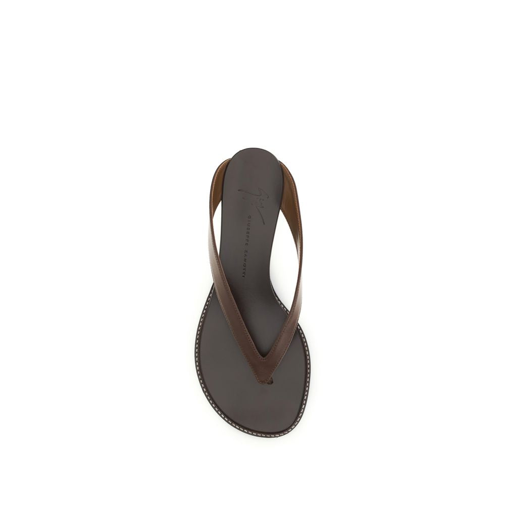 Giuseppe Zanotti Brown Calf Leather Bos Taurus Platform Sandals