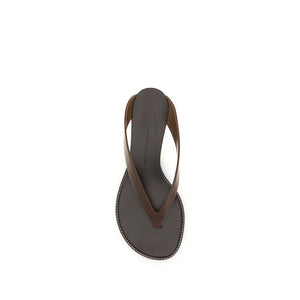 Giuseppe Zanotti Brown Calf Leather Bos Taurus Platform Sandals