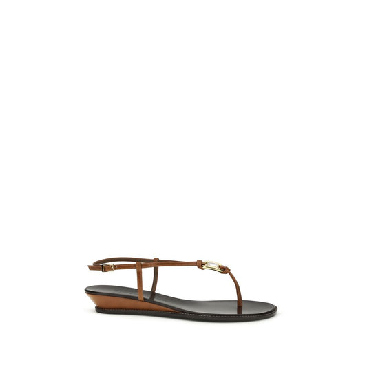 Giuseppe Zanotti Brown Calf Leather Bos Taurus Wedge Sandals