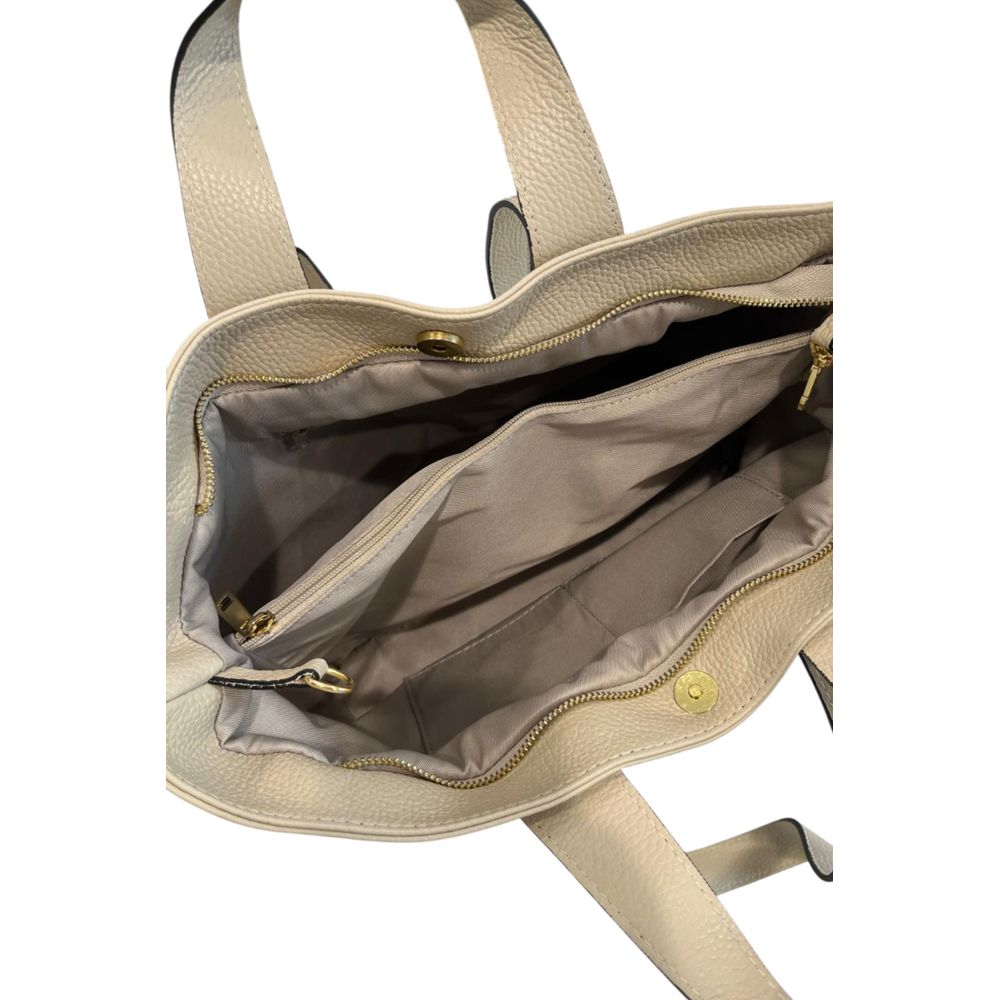 Baldinini Trend Beige Cowhide Clutch Bag