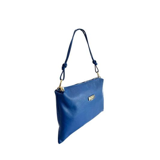 Baldinini Trend Blue Cowhide Clutch Bag