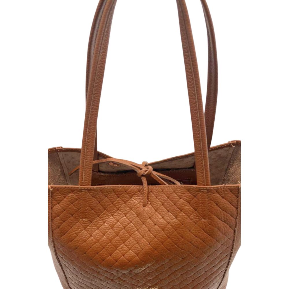 Baldinini Trend Brown Cowhide Clutch Bag