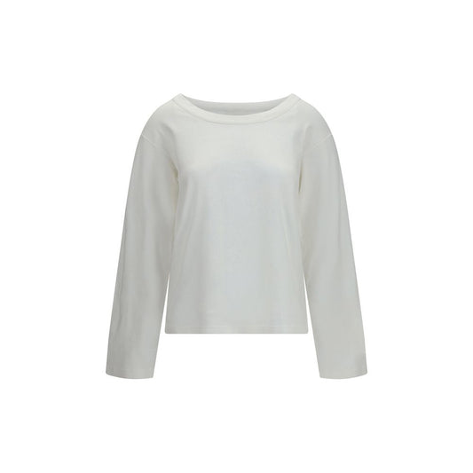 The Row White Cotton Long Sleeve T-Shirt