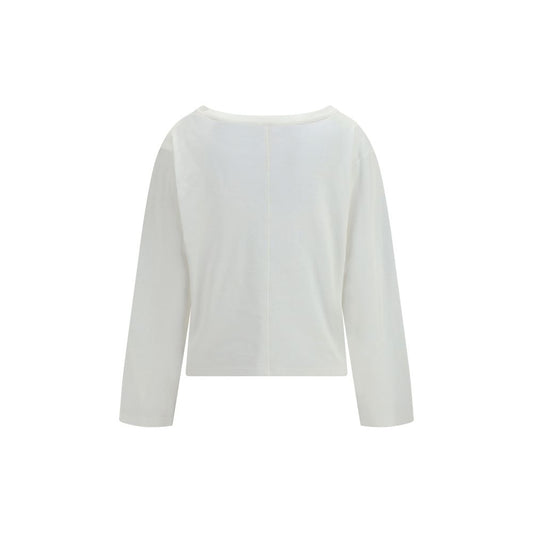 The Row White Cotton Long Sleeve T-Shirt
