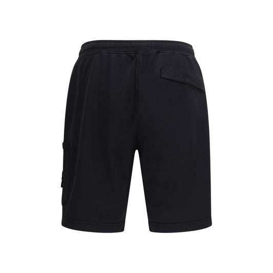 Stone Island Black Cotton Bermuda Shorts