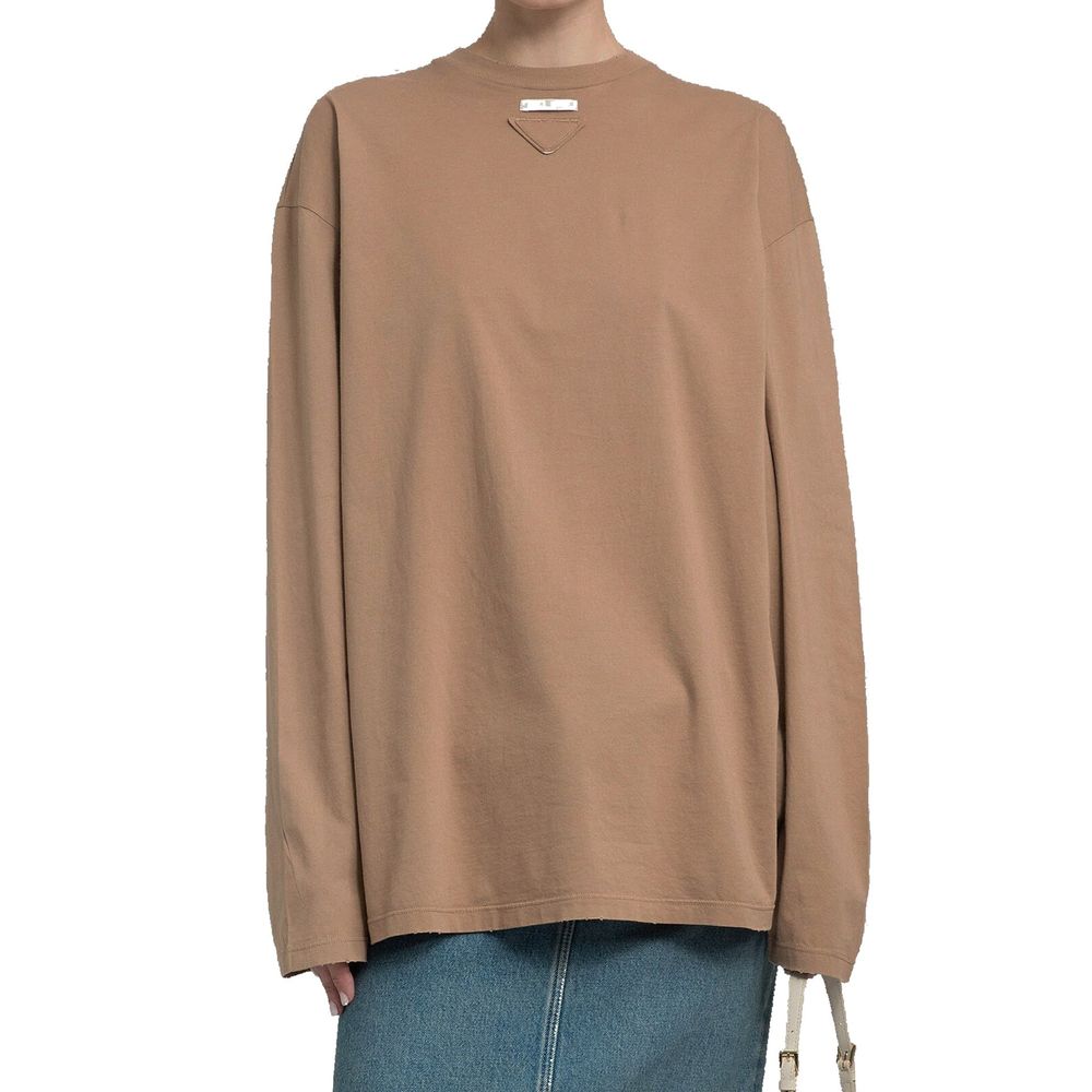 Prada Brown Cotton Long Sleeve T-Shirt