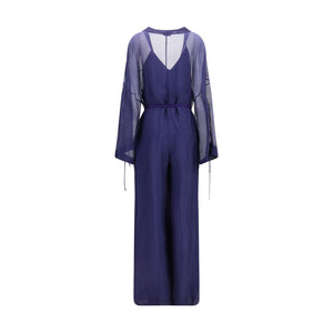 Giorgio Armani Blue Viscose Jumpsuit