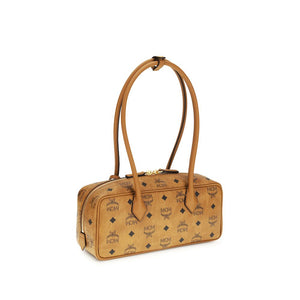 MCM Brown Fabric Shoulder Bag