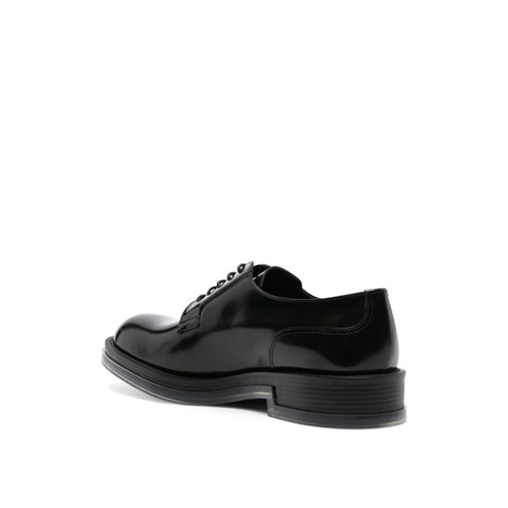 Alexander McQueen Black Calfskin Oxfords And Derbies
