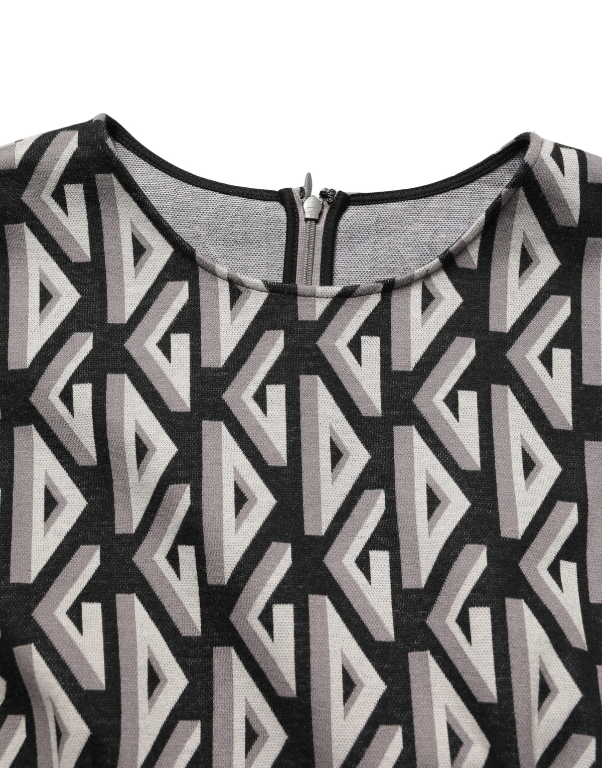 Dolce & Gabbana Black Logo Print Cotton Knee Length Dress